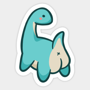 Cute dino,Long neck booty, Dinosaurus. Sticker